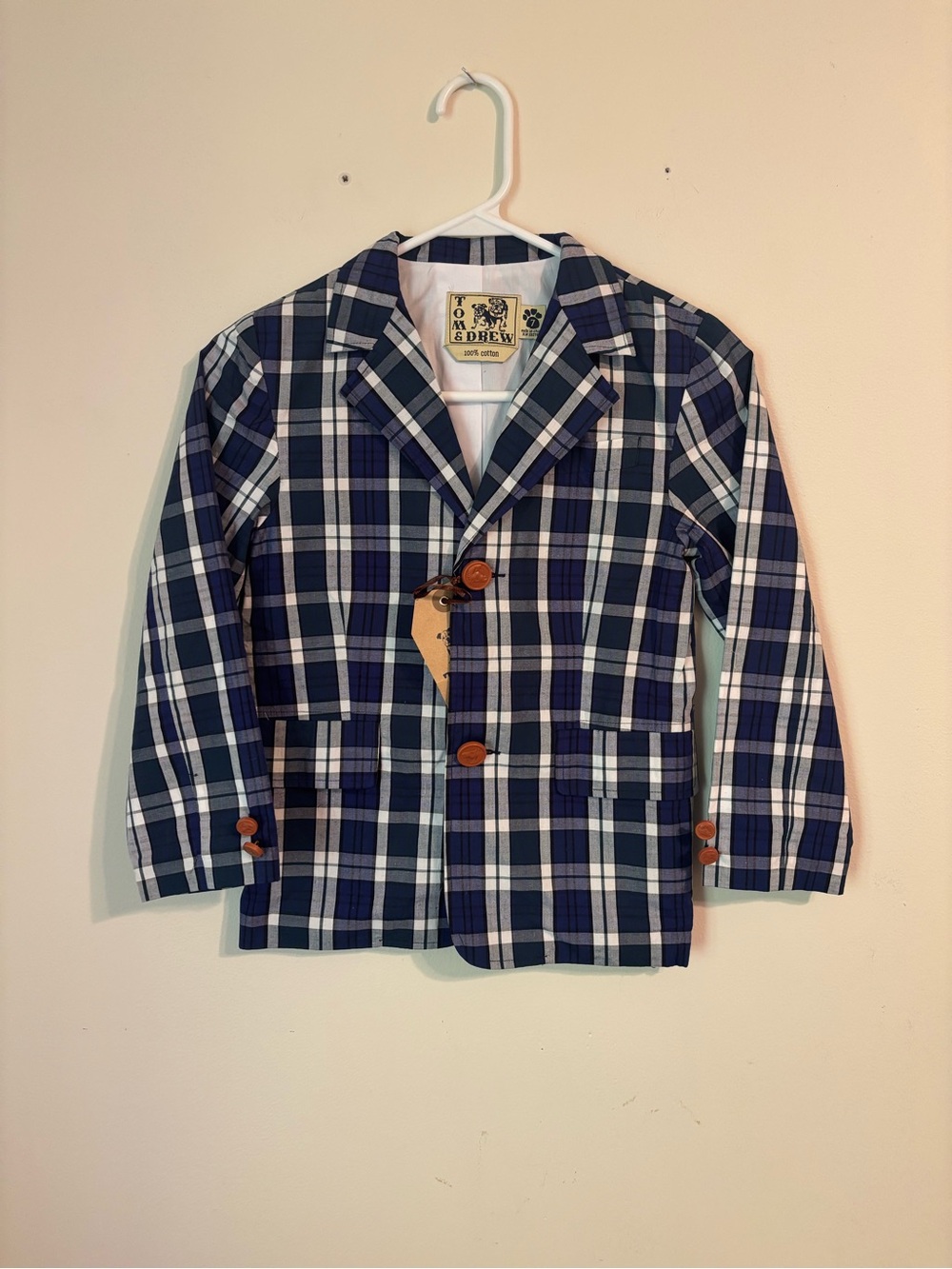 Tom & Drew Boys Size 7 Plaid Blazer | NWT 🧥💙
